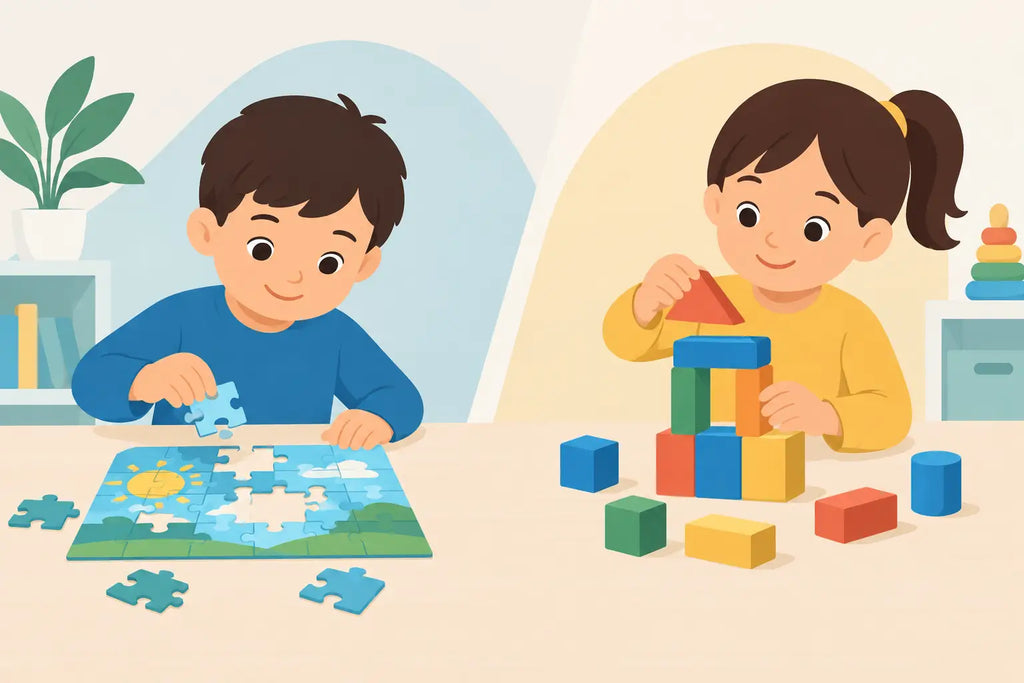 Puzzles Versus Building Blocks for Young Kids