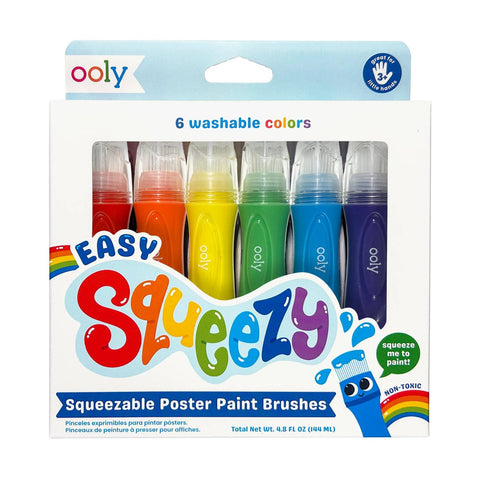 OOLY Easy Squeezy Squeezable Poster Paint Brushes - Set of 6