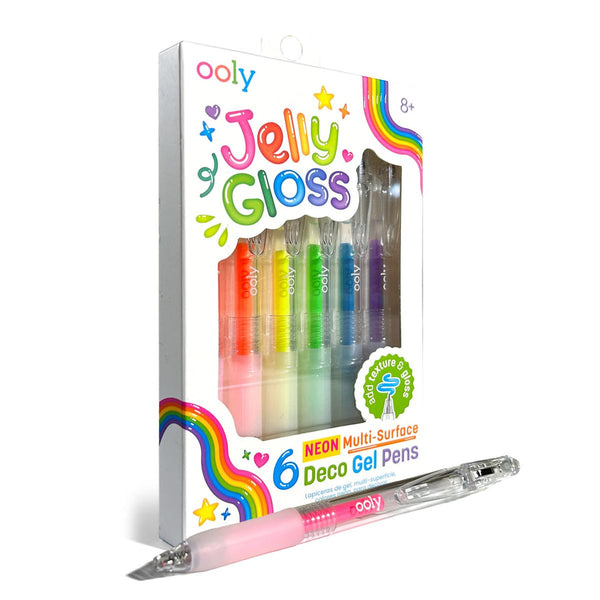 OOLY Jelly Gloss Neon Multi-Surface Deco Gel Pens - Set of 6