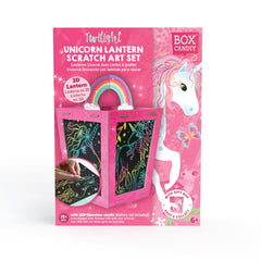 BOX CANDIY Twilight Unicorn Lantern Scratch Art Set - DIY 3D Night Light Craft Kit (Ages 6+)