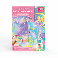 BOX CANDIY Magical Unicorns Watercolor Art Set - Painting Craft Kit for Kids (Ages 6+)