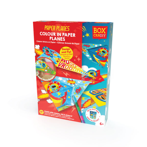 BOX CANDIY - Paper Planes - 20 Paper Planes to Colour-In & Decorate