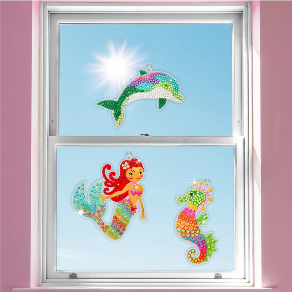 BOX CANDIY Sea Life Suncatchers - DIY Stained Glass Window Art Kit for Kids (Ages 6+)