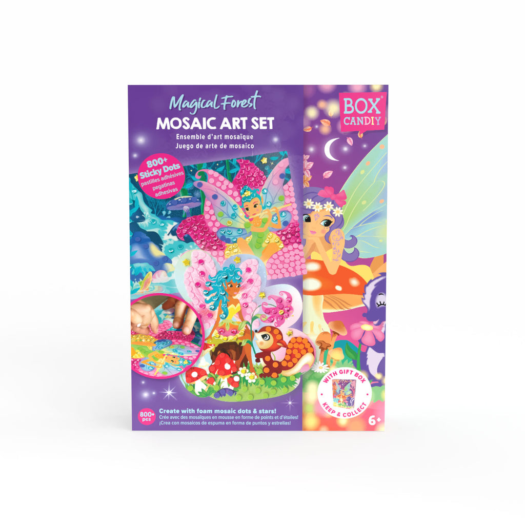 BOX CANDIY Magical Forest Mosaic Art Set – DIY Fairy Craft Kit for Kids (Ages 6+)