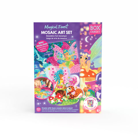 BOX CANDIY Magical Forest Mosaic Art Set – DIY Fairy Craft Kit for Kids (Ages 6+)