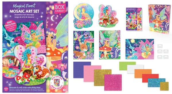 BOX CANDIY Magical Forest Mosaic Art Set – DIY Fairy Craft Kit for Kids (Ages 6+)