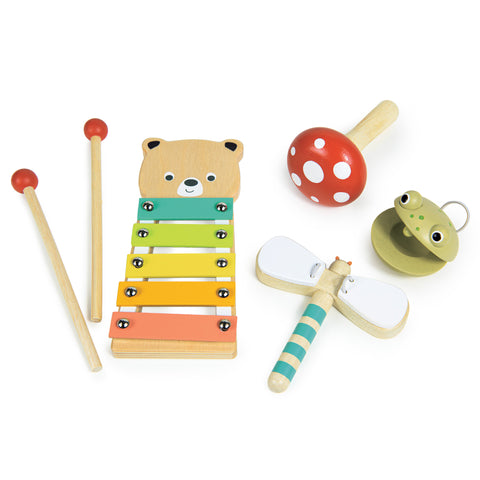 Mentari Toys Wooden Woodland Music Set for Kids - first musical set!