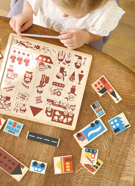 Mentari Toys Town Puzzle Wooden Puzzle