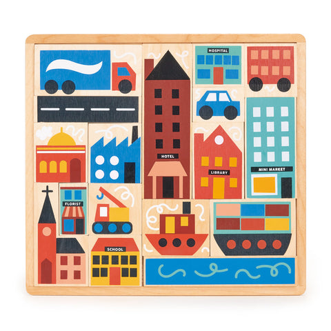 Mentari Toys Town Puzzle Wooden Puzzle