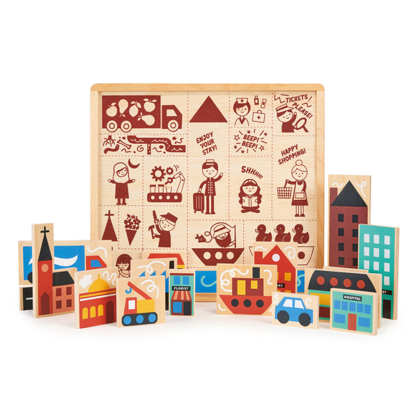 Mentari Toys Town Puzzle Wooden Puzzle