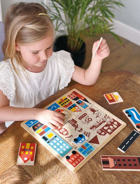 Mentari Toys Town Puzzle Wooden Puzzle