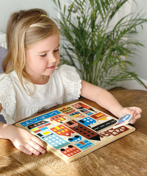 Mentari Toys Town Puzzle Wooden Puzzle