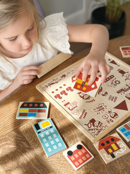 Mentari Toys Town Puzzle Wooden Puzzle