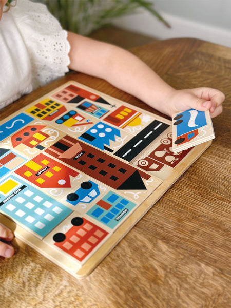 Mentari Toys Town Puzzle Wooden Puzzle