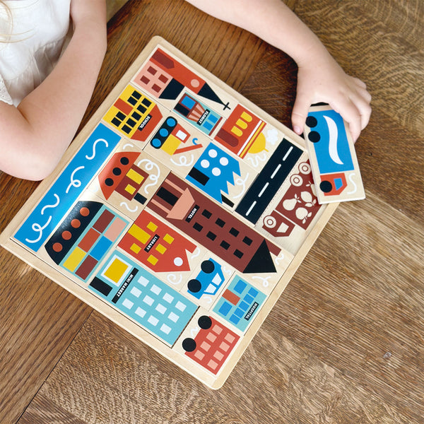 Mentari Toys Town Puzzle Wooden Puzzle