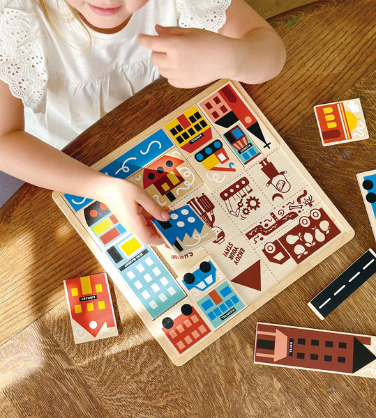 Mentari Toys Town Puzzle Wooden Puzzle