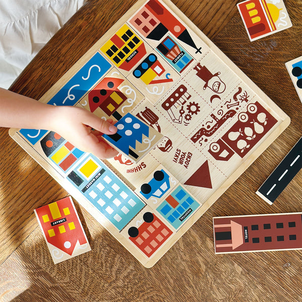 Mentari Toys Town Puzzle Wooden Puzzle