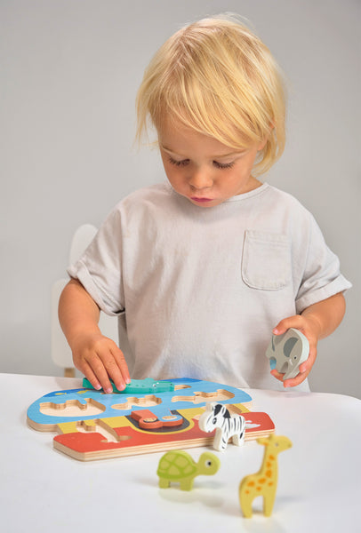 Mentari Toys Shape Sorting Ark Tray