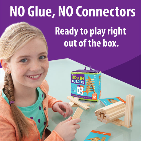 MindWare KEVA Brain Builders Junior – STEM Wooden Building Puzzle Set (Ages 4+)