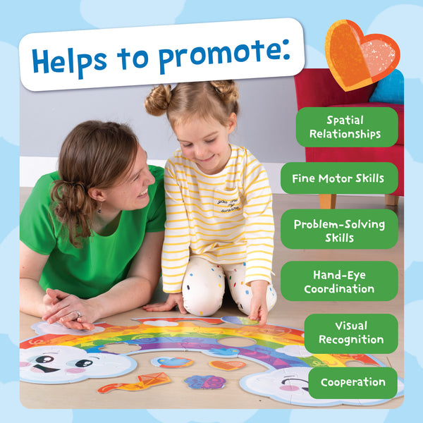 Peaceable Kingdom Shimmery Rainbow Floor Puzzle (35 Pcs) | Giant Kids Floor Puzzle Singapore