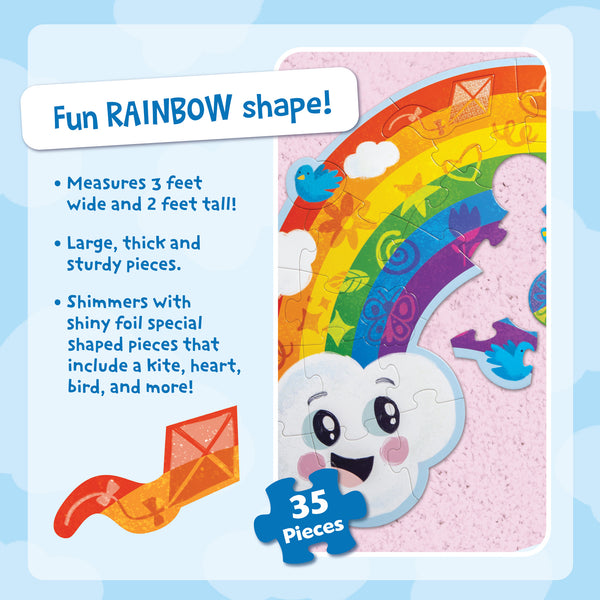Peaceable Kingdom Shimmery Rainbow Floor Puzzle (35 Pcs) | Giant Kids Floor Puzzle Singapore