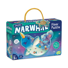 Peaceable Kingdom Shiny Narhwal Floor Puzzle 42pc