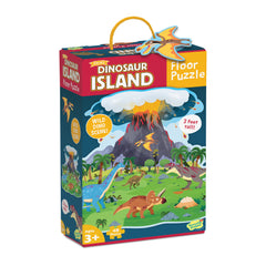 Peaceable Kingdom Shiny Dinosaur Island Floor Puzzle (48 Pcs) | 3 Feet Tall Large Kids Puzzle