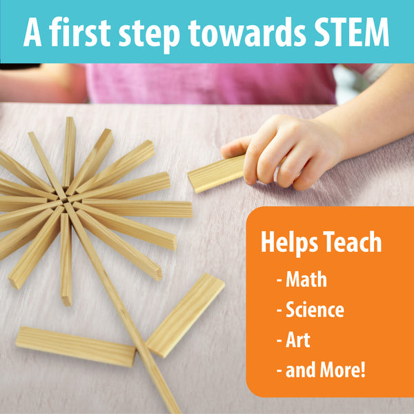MindWare KEVA Brain Builders Junior – STEM Wooden Building Puzzle Set (Ages 4+)