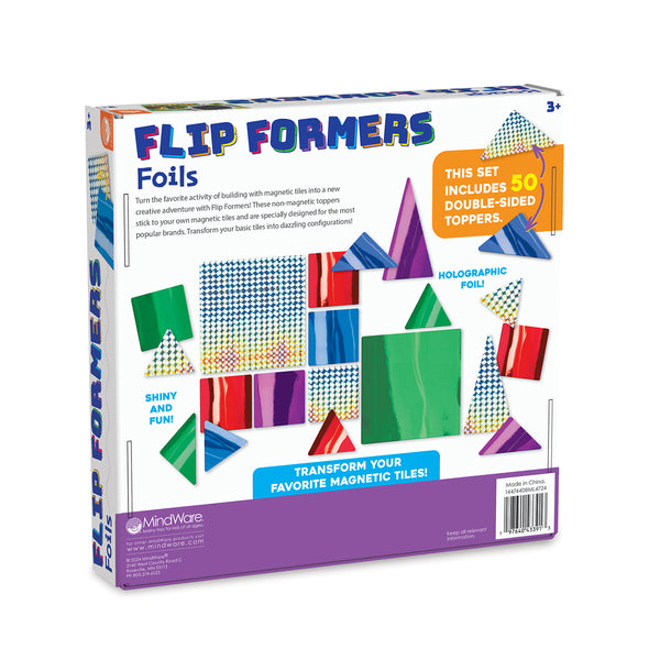 MindWare Flip Formers: Foils Magnetic Tile Toppers (50pc)