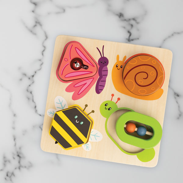 MindWare Sensory Sprouts Surprise Puzzle | Wooden Sensory Toys for Toddlers