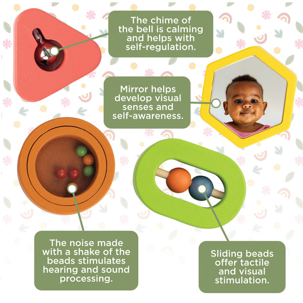 MindWare Sensory Sprouts Surprise Puzzle | Wooden Sensory Toys for Toddlers