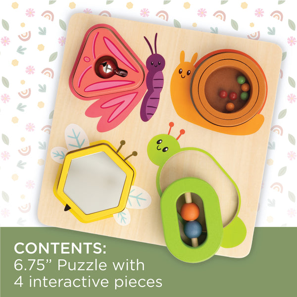 MindWare Sensory Sprouts Surprise Puzzle | Wooden Sensory Toys for Toddlers