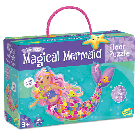 Peaceable Kingdom Shimmery Magical Mermaid Floor Puzzle (41 Pcs) | Giant Kids Floor Puzzle Singapore