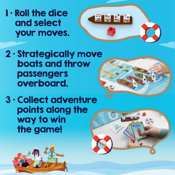 Overboard! Board Game by MindWare | Family Race Strategy Game