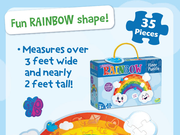 Peaceable Kingdom Shimmery Rainbow Floor Puzzle (35 Pcs) | Giant Kids Floor Puzzle Singapore