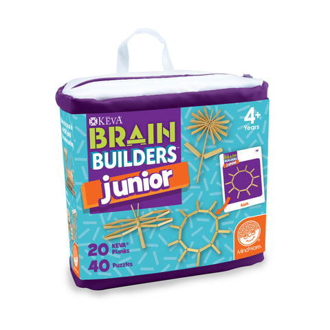 MindWare KEVA Brain Builders Junior – STEM Wooden Building Puzzle Set (Ages 4+)