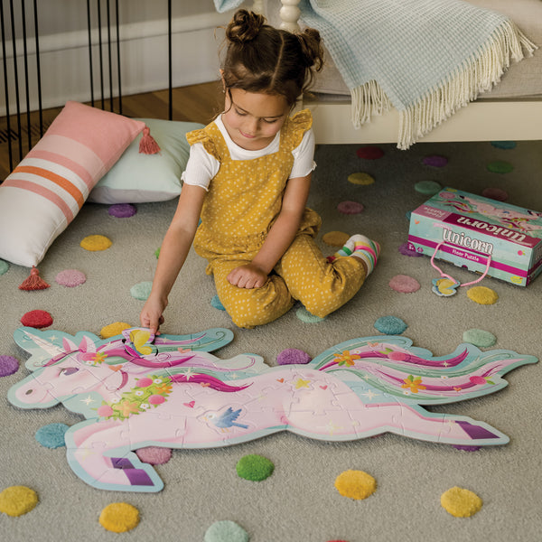 Peaceable Kingdom Shimmery Unicorn Floor Puzzle (44 Pcs) | Giant Kids Floor Puzzle Singapore