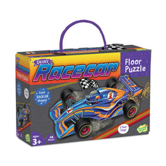 Peaceable Kingdom Shiny Racecar Shaped Floor Puzzle (48 Pcs) | Kids Educational Toy Singapore