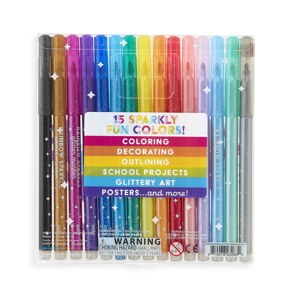 OOLY rainbow sparkle glitter markers - set of 15