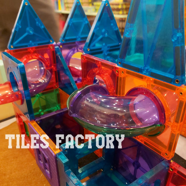 Magnetic Tiles by Tiles Factory - Ball Runs (Tubes and Ramps)