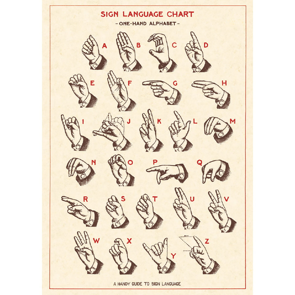 Cavallini Decorative Poster - Sign Language