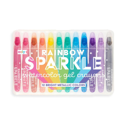 OOLY RAINBOW SPARKLE WATERCOLOR GEL CRAYONS (SET OF 12)