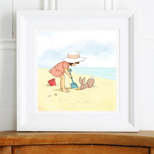 My Red Bucket Art print by Belle & Boo