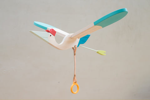 Wood Mobile Baby Bird from Eguchi
