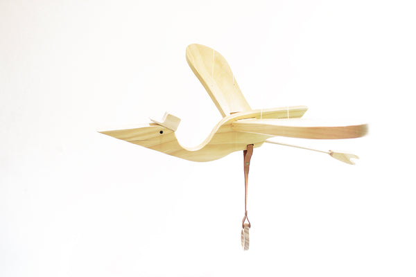 Natural Wood Mobile Baby Bird from Eguchi