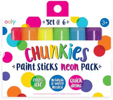 Chunkies Paint Sticks - Neon Set of 6 by OOLY