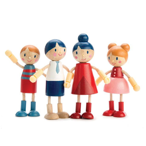Tenderleaf Doll Family of 4 (with Flexible Arms & Legs)