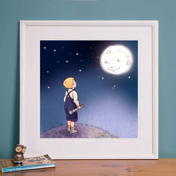 Man in The Moon Art Print by Belle & Boo