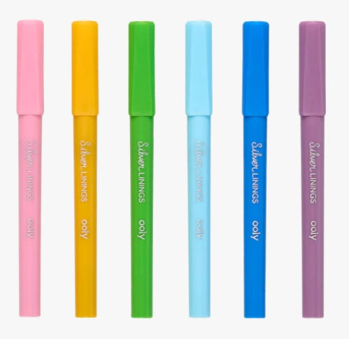 OOLY Silver Linings Outline Markers - set of 6