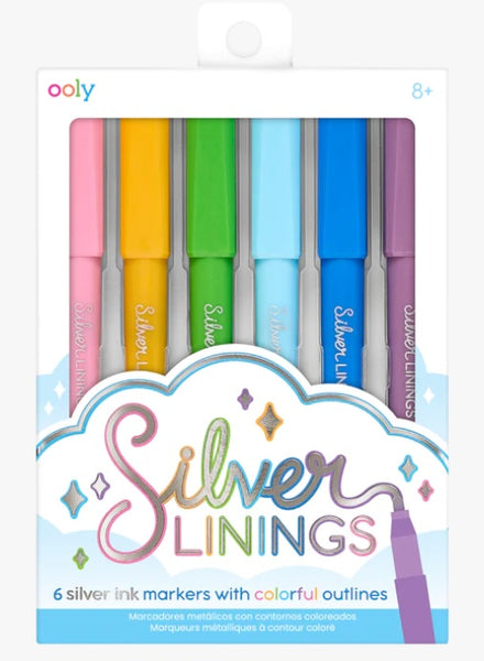 OOLY Silver Linings Outline Markers - set of 6